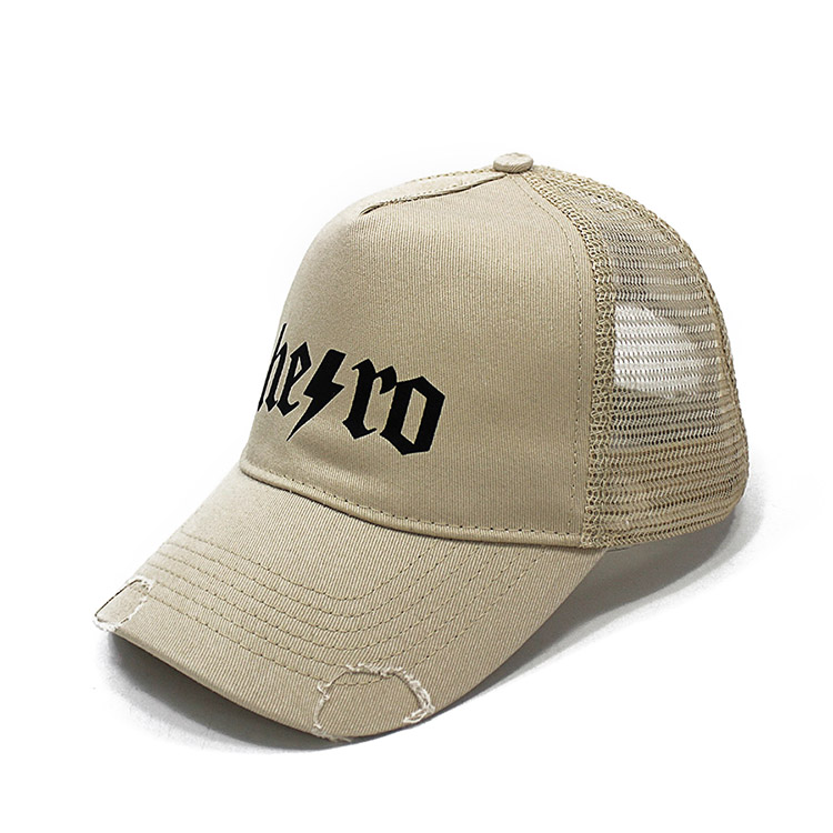 棒球做舊洗水網帽定制