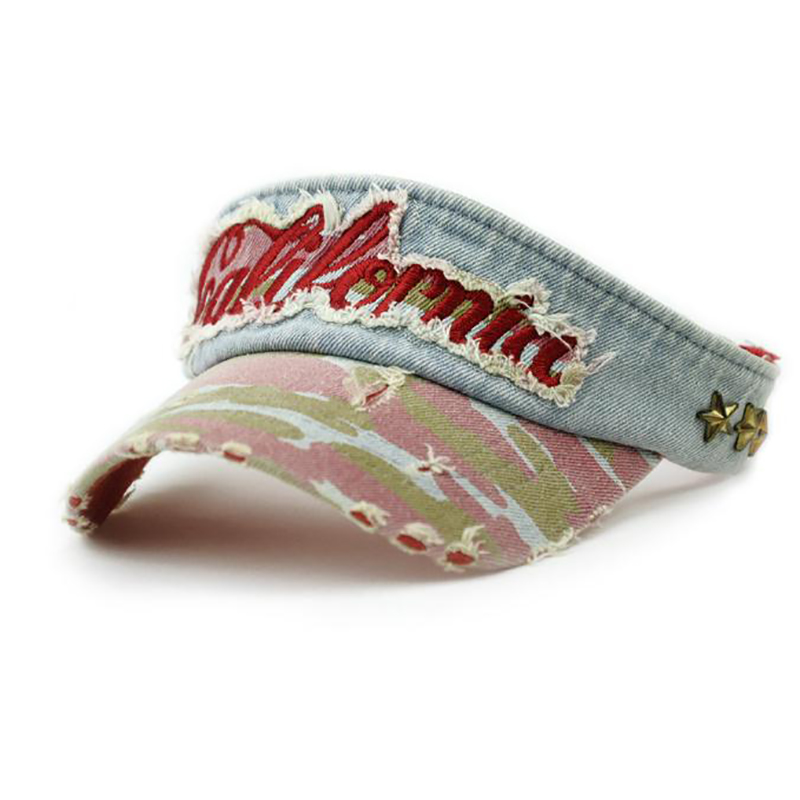 字母繡磨破洗水無頂帽定制