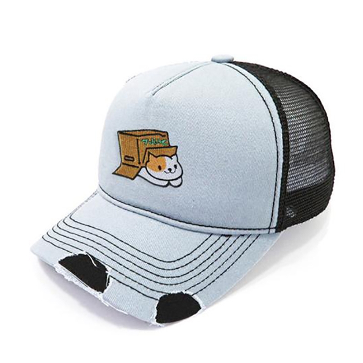 磨破牛仔洗水網(wǎng)帽定制