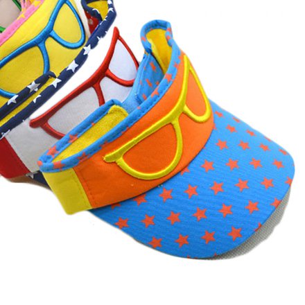 印花兒童遮陽空頂帽定制