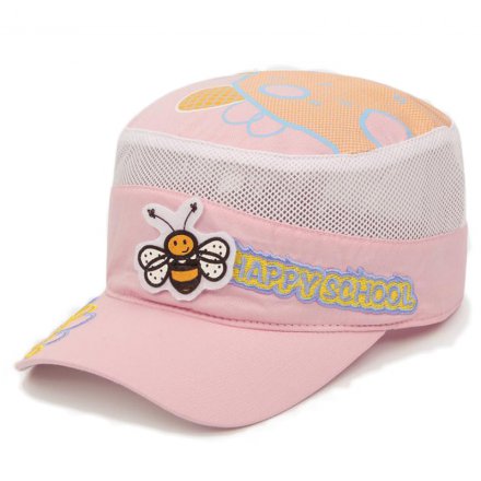 小蜜蜂刺繡卡通平頂帽定制