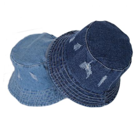 磨邊牛仔洗水漁夫帽定制
