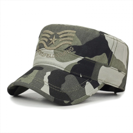 可刺繡LOGO洗水軍帽定制