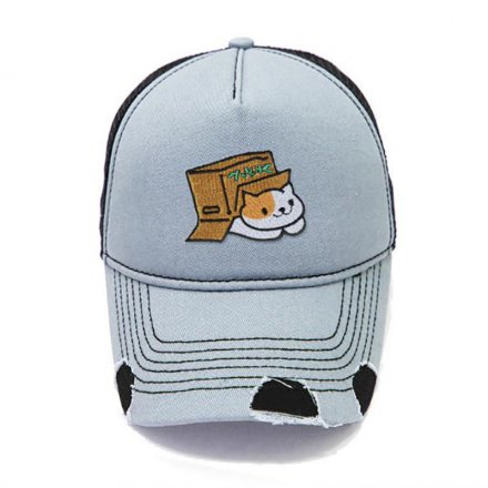 磨破牛仔洗水網帽定制